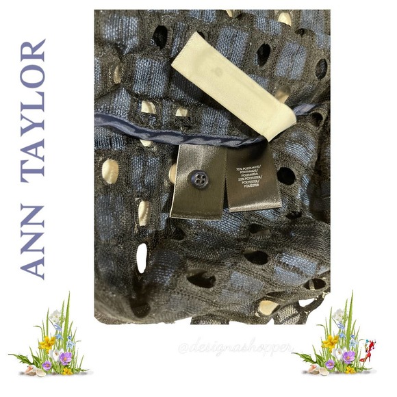 Ann Taylor Blue and Black Overlay Top - Size Small - Picture 5 of 8